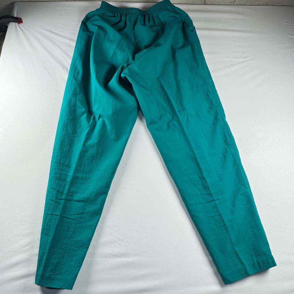 Vintage Teddi Tracksuit Teal Green 2 Piece Set Pleated Jacket Pants Womens Med. - Picture 9 of 13